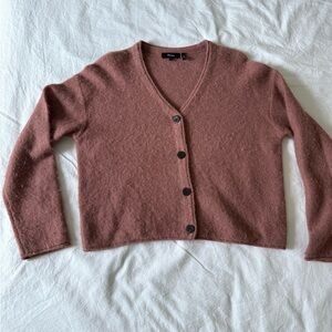 Theory Women's Baby Alpaca & Wool V-Neck Button Cardigan in Mauve